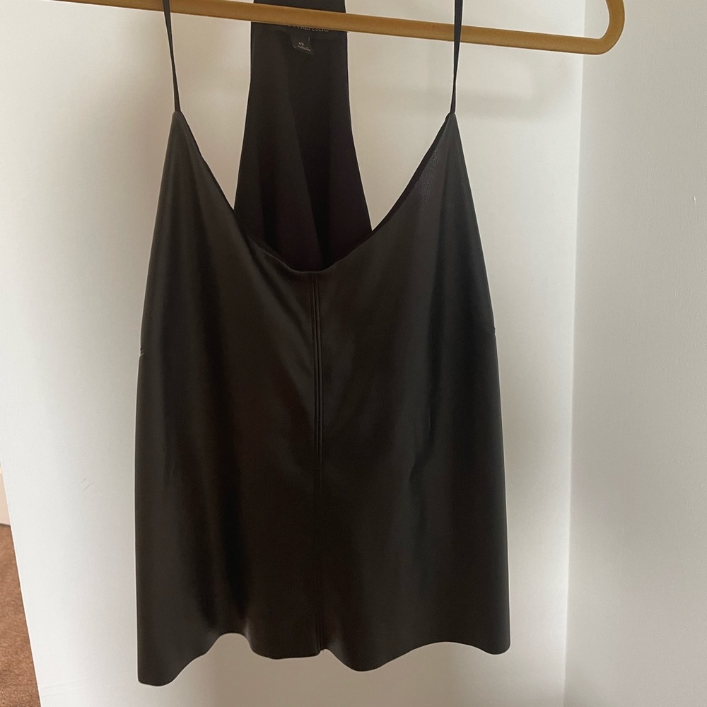 Banana republic black leather like tank